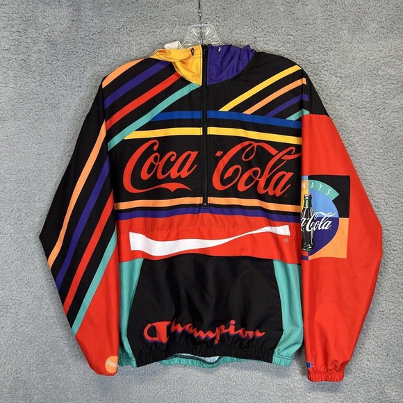 Champion Other - Champion Coca Cola Jacket Mens Small Red Black Ultrafuse Windbreaker